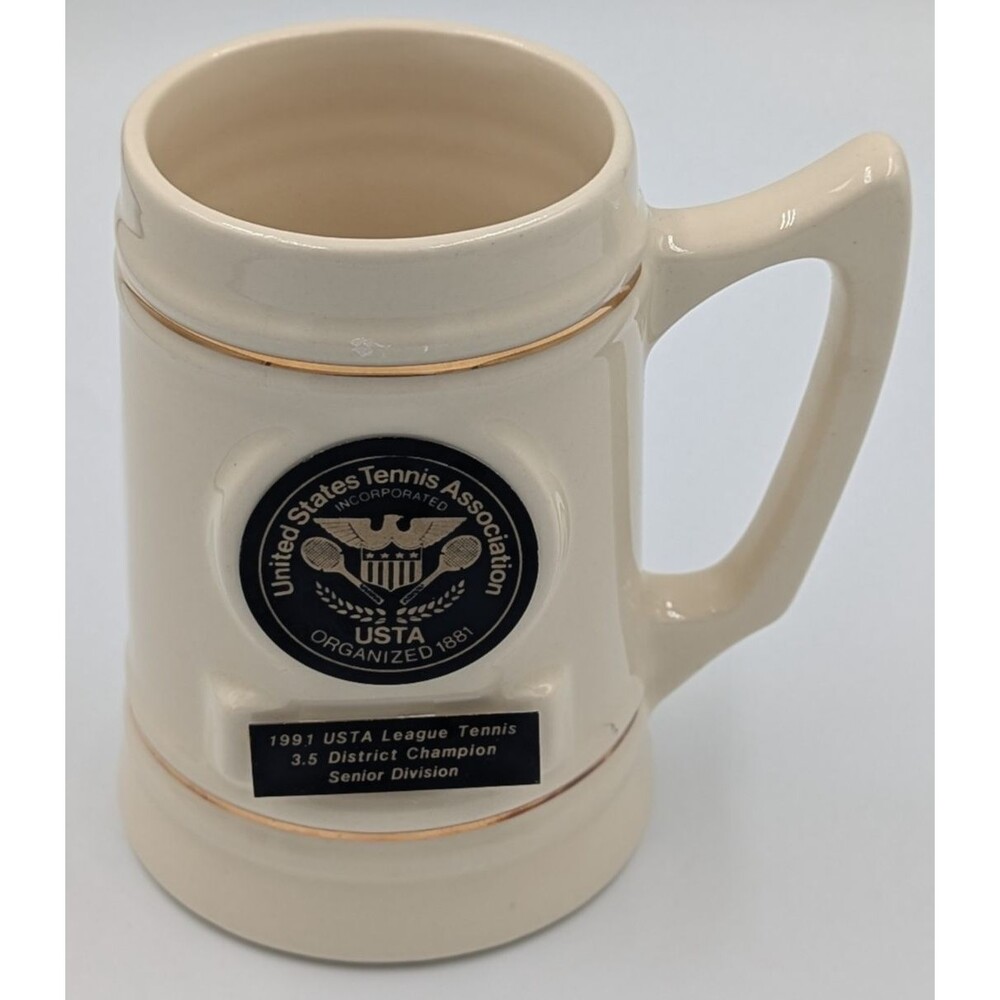 USTA 1991 Tennis Championship Tennis Beer Coffee Mug Stein Ceramic
